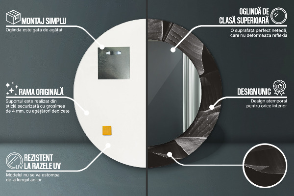 Oglinda cu decor rotunda Palmieri tropicali