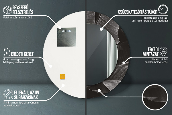 Oglinda cu decor rotunda Palmieri tropicali