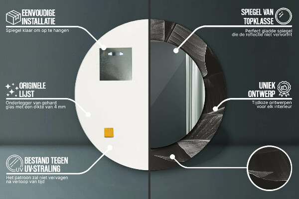 Oglinda cu decor rotunda Palmieri tropicali