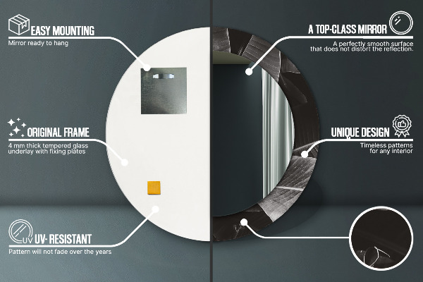 Oglinda cu decor rotunda Palmieri tropicali