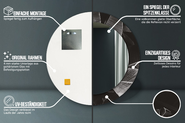 Oglinda cu decor rotunda Palmieri tropicali