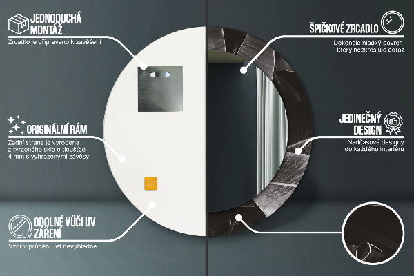 Oglinda cu decor rotunda Palmieri tropicali