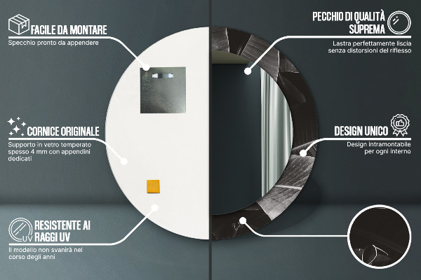 Oglinda cu decor rotunda Palmieri tropicali