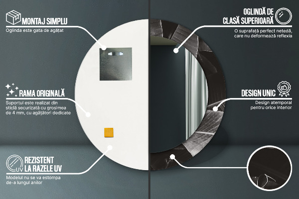 Oglinda cu decor rotunda Palmieri tropicali