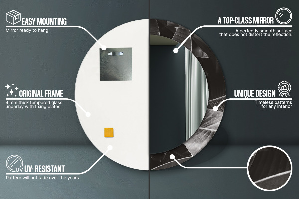 Oglinda cu decor rotunda Palmieri tropicali