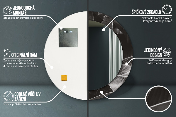 Oglinda cu decor rotunda Palmieri tropicali