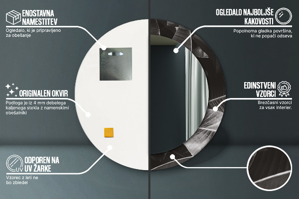 Oglinda cu decor rotunda Palmieri tropicali