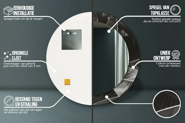 Oglinda cu decor rotunda Palmieri tropicali