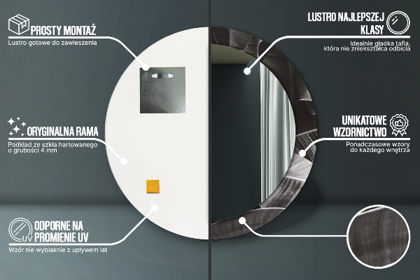 Oglinda cu decor rotunda Palmieri tropicali