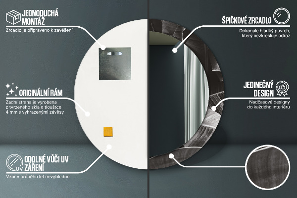 Oglinda cu decor rotunda Palmieri tropicali