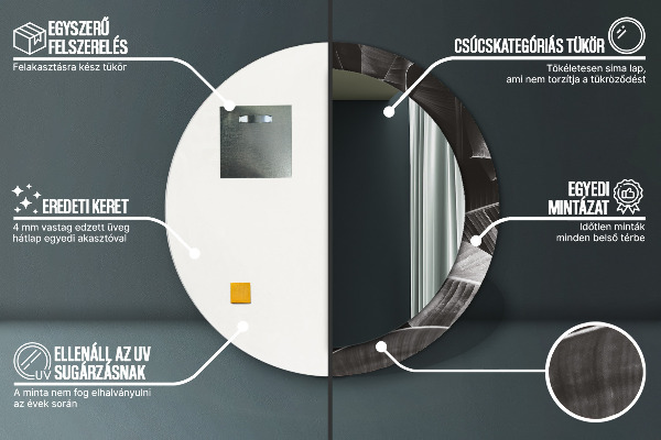 Oglinda cu decor rotunda Palmieri tropicali