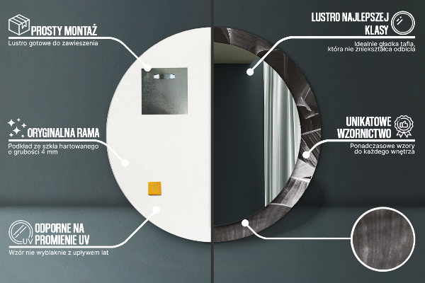 Oglinda cu decor rotunda Palmieri tropicali