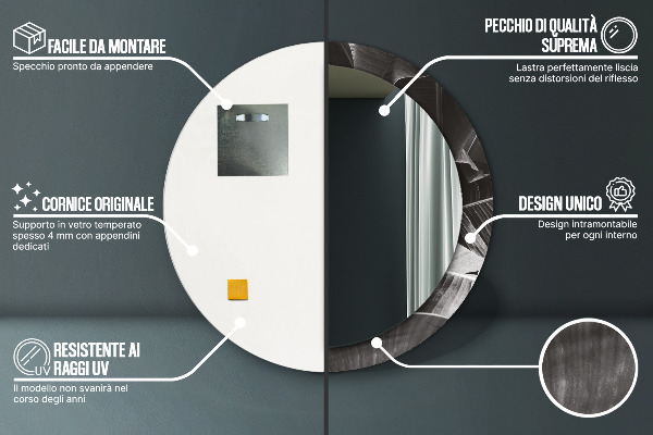 Oglinda cu decor rotunda Palmieri tropicali