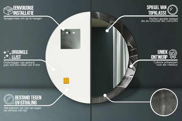 Oglinda cu decor rotunda Palmieri tropicali