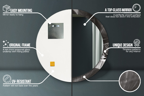 Oglinda cu decor rotunda Palmieri tropicali