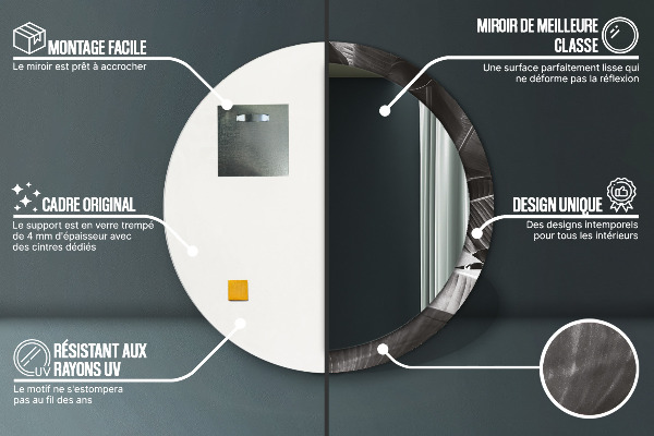 Oglinda cu decor rotunda Palmieri tropicali