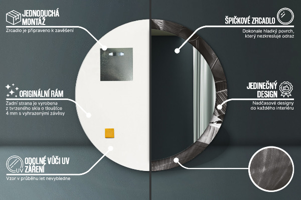 Oglinda cu decor rotunda Palmieri tropicali