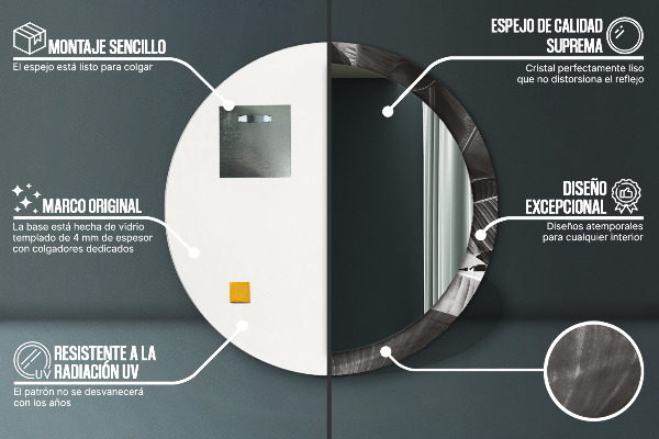 Oglinda cu decor rotunda Palmieri tropicali