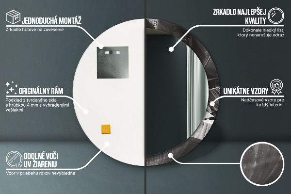 Oglinda cu decor rotunda Palmieri tropicali