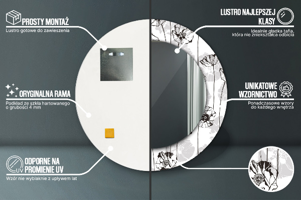 Decoratiuni perete cu oglinda Maki flori