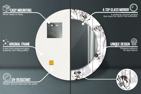 Decoratiuni perete cu oglinda Maki flori