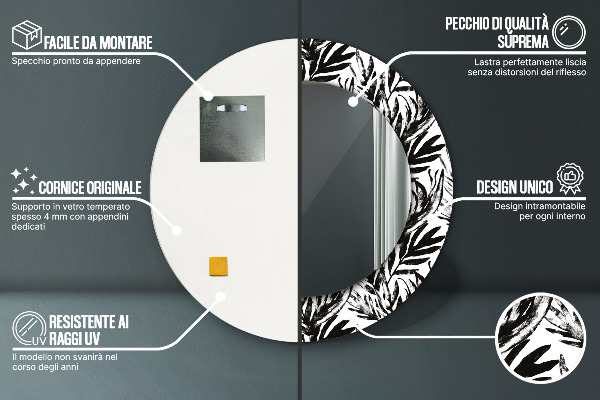 Decoratiuni perete cu oglinda Monstera