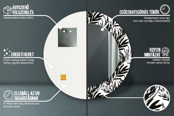 Decoratiuni perete cu oglinda Monstera