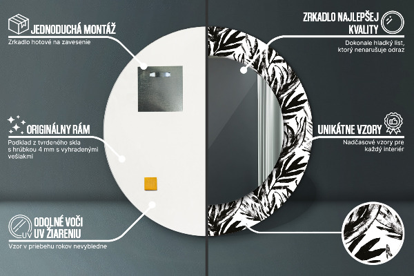 Decoratiuni perete cu oglinda Monstera