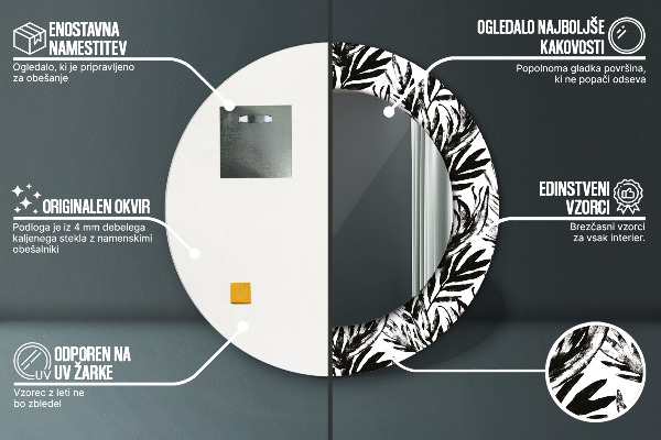 Decoratiuni perete cu oglinda Monstera