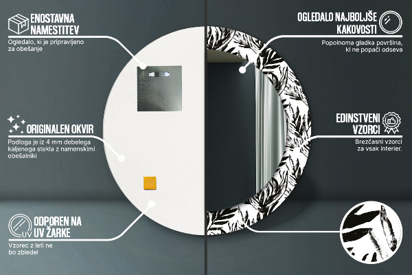 Decoratiuni perete cu oglinda Monstera