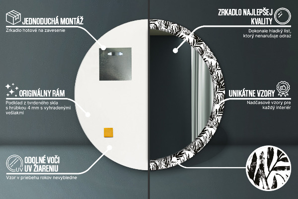 Decoratiuni perete cu oglinda Monstera