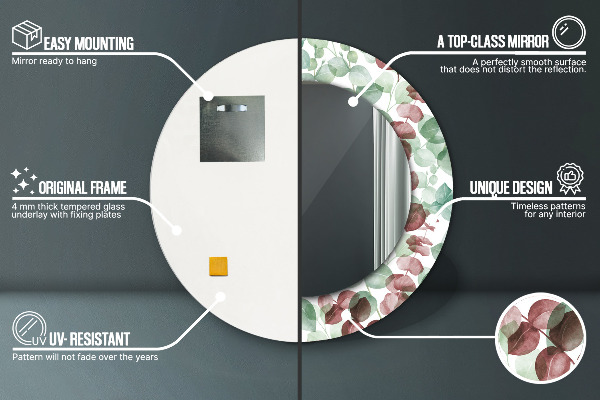 Decoratiuni perete cu oglinda Eucalipt