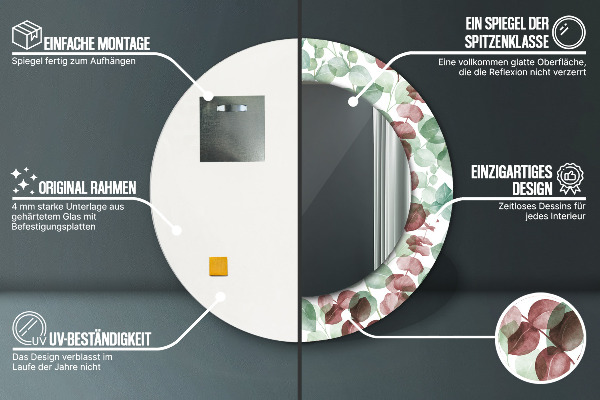 Decoratiuni perete cu oglinda Eucalipt