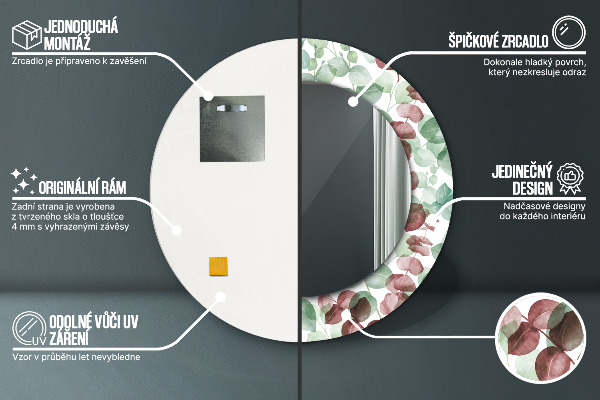 Decoratiuni perete cu oglinda Eucalipt