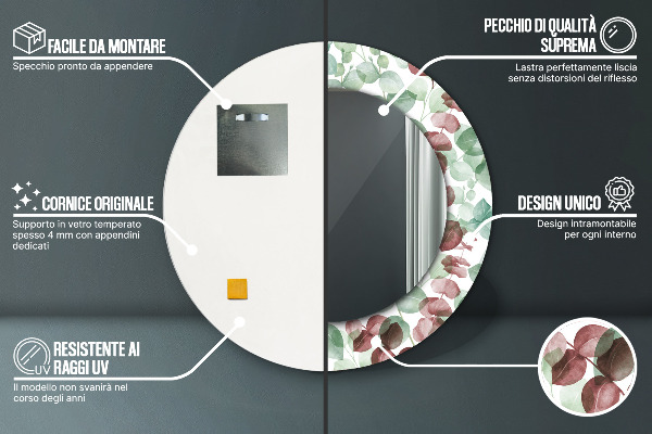 Decoratiuni perete cu oglinda Eucalipt