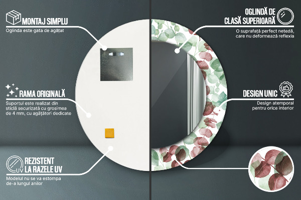 Decoratiuni perete cu oglinda Eucalipt