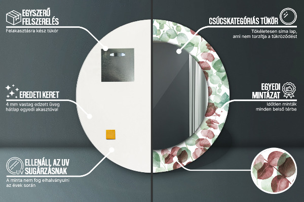 Decoratiuni perete cu oglinda Eucalipt