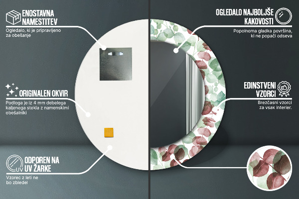 Decoratiuni perete cu oglinda Eucalipt