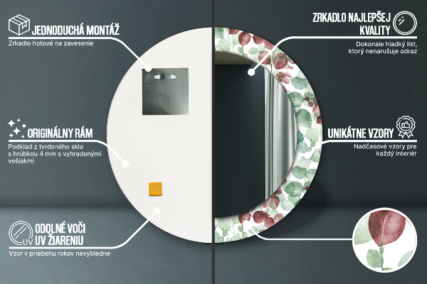 Decoratiuni perete cu oglinda Eucalipt