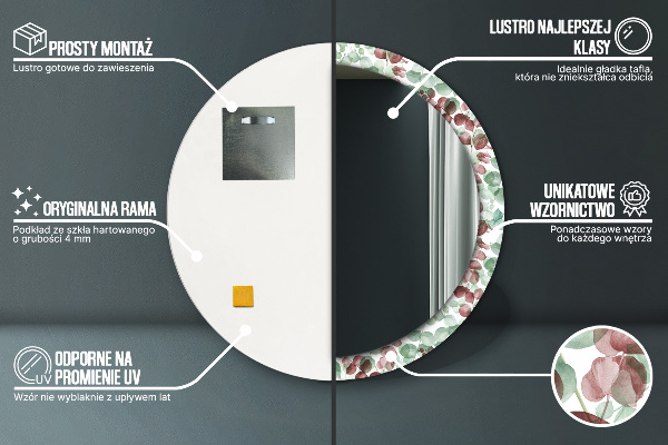 Decoratiuni perete cu oglinda Eucalipt