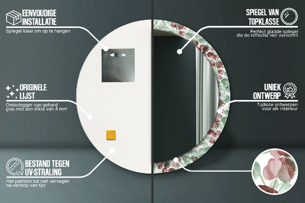 Decoratiuni perete cu oglinda Eucalipt