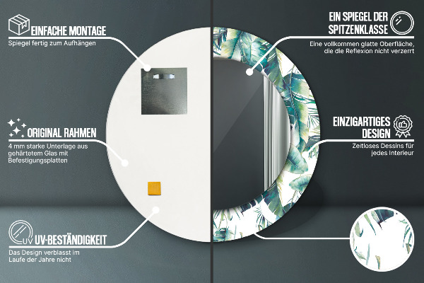 Decoratiuni perete cu oglinda Frunze