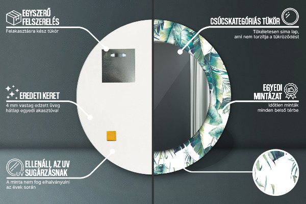 Decoratiuni perete cu oglinda Frunze