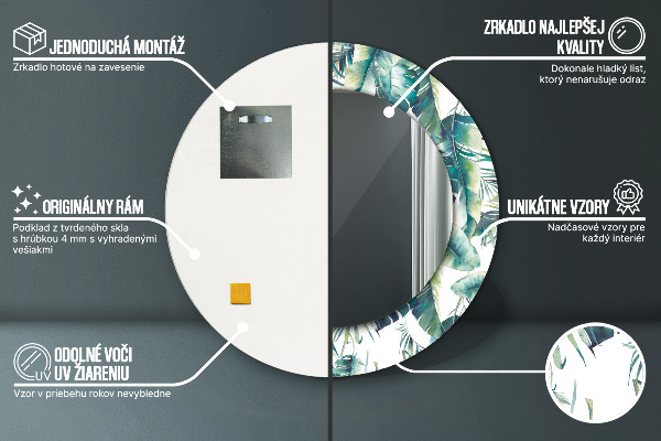 Decoratiuni perete cu oglinda Frunze