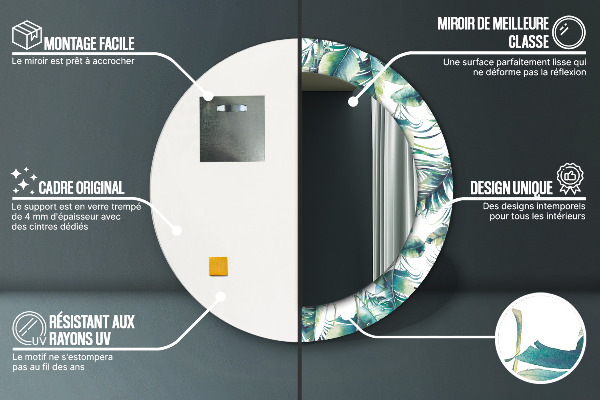 Decoratiuni perete cu oglinda Frunze