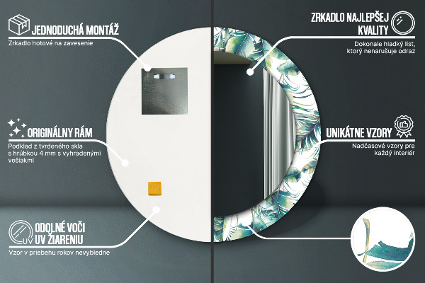 Decoratiuni perete cu oglinda Frunze