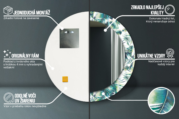 Decoratiuni perete cu oglinda Frunze