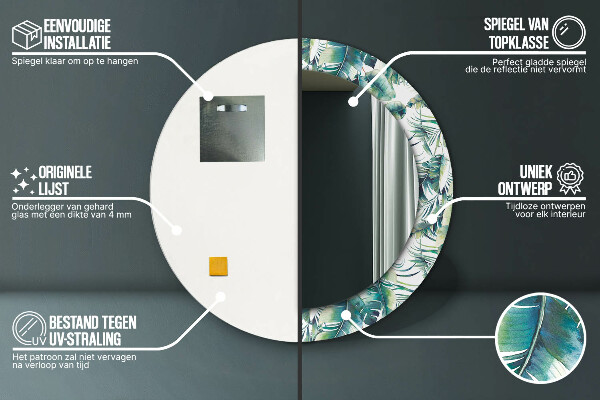 Decoratiuni perete cu oglinda Frunze