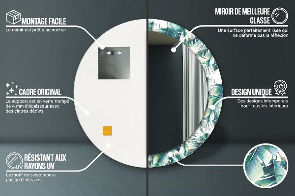 Decoratiuni perete cu oglinda Frunze