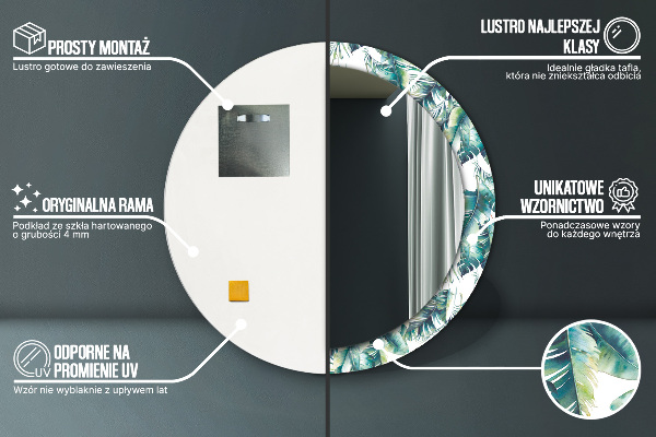 Decoratiuni perete cu oglinda Frunze